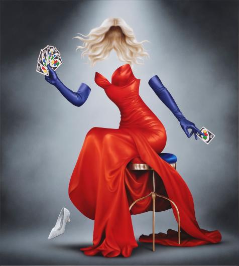 Oli Epp, Wild Card, 2025. Oil and acrylic on canvas, 200 x 180 x 4 cm, 78 3/4 x 70 7/8 x 1 9/16 in. Photo: © Eva Herzog. Courtesy the artist and Perrotin.