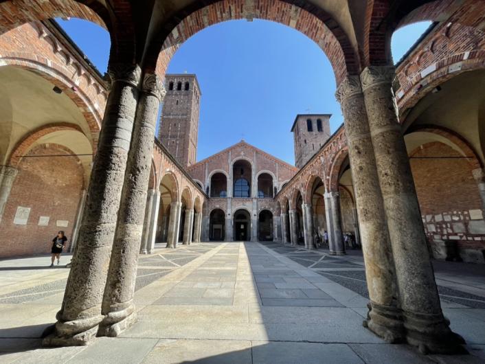 The courtyard of the Basilica di Sant’Ambrogio. Credit: Danielle Vander Horst
