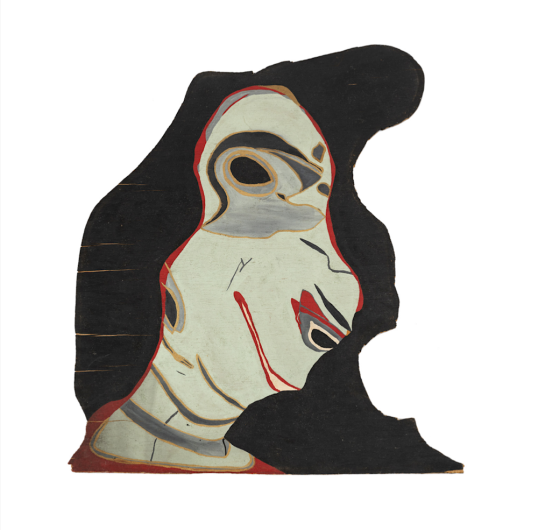 Frank Walter, Untitled (Abstracted Face), no date. Oil on wood, 20.5 x 17.5 inches. Courtesy Andrew Edlin Gallery.