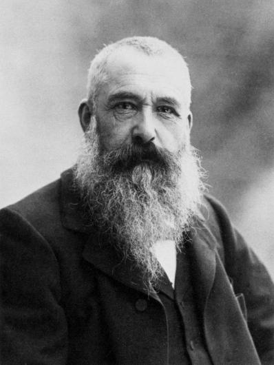 Photographed Portrait of Monet, seated in jacket, a middle-aged white man with large beard