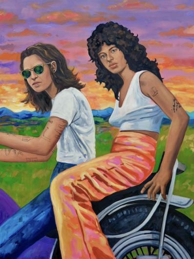 Danielle Klebes, Easy Riders, 2024. Oil on panel, 48 x 36 inches.