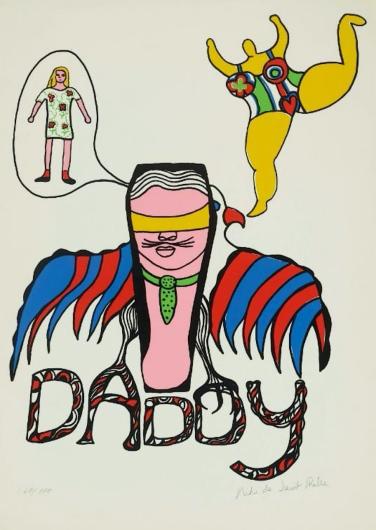 Niki de Saint Phalle, Daddy, 1973. Silkscreen on paper, 33 1/10 × 23 3/5 in. 84 × 60 cm. 