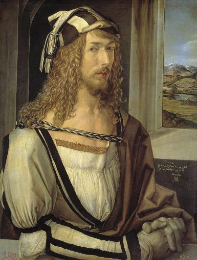 Albrect Dürer, Self-portrait, 1498. Oil on panel. Museo del Prado, Madrid, Spain.