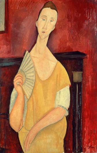 Amedeo Modigliani, Woman with a Fan, 1907-1920. Wikimedia Commons. Paris heist resized.j