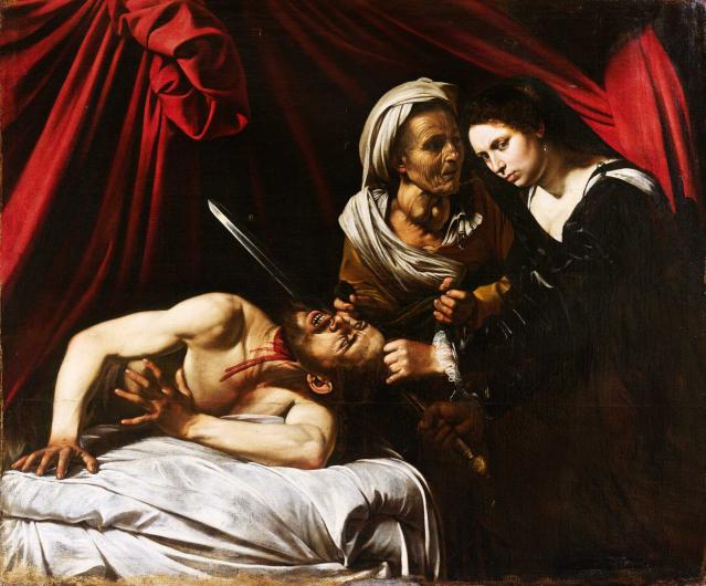 Caravaggio painting of judith beheading Holofernes