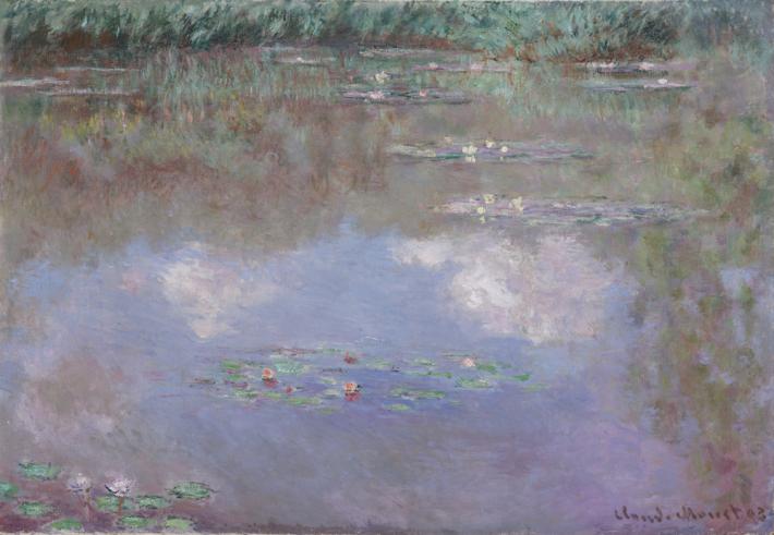 Claude Monet, The Water Lily Pond (Clouds), 1903, oil on canvas , Dallas Museum of Art, The Eugene and Margaret McDermott Art Fund, Inc., bequest of Mrs. Eugene McDermott in honor of Nancy Hamon, 2019.67.13.McD. Image courtesy Dallas Museum of Art.