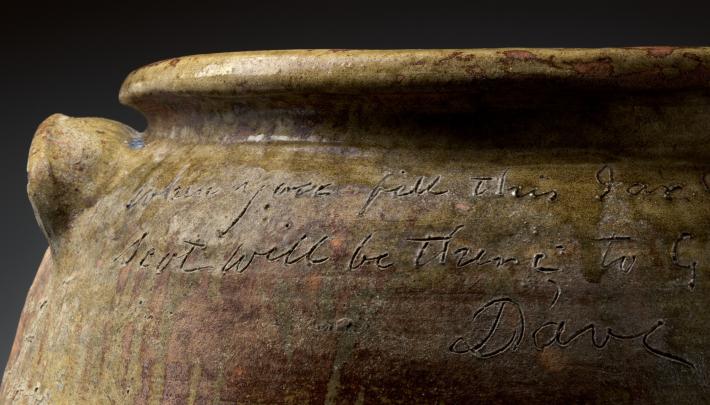 David Drake insciped ceramic vessel