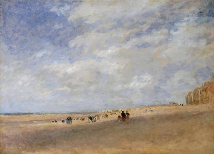 David Cox painting of a large beach with sky and clouds