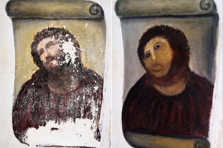 ecce homo original and botched restoration