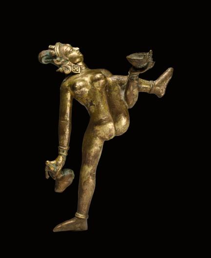 Image: Dakini Dancing, Nepal, 1600 – 1800, Gilded bronze, 7 1/4 × 5 in., 18.42 × 12.7 cm, Asian Art Museum, San Francisco, The Avery Brundage Collection