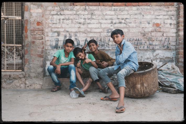 JUSTIN FRENCH photograph of young boys sitting together