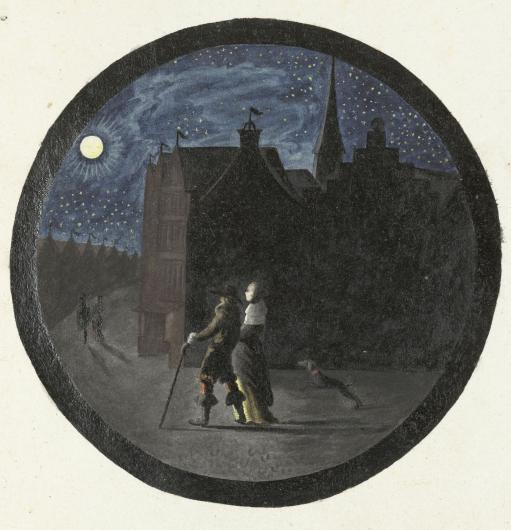 Gesina ter Borch, Wandelend paar bij maanlicht, c. 1654 - c. 1659. Rijksmuseum, Amsterdam.