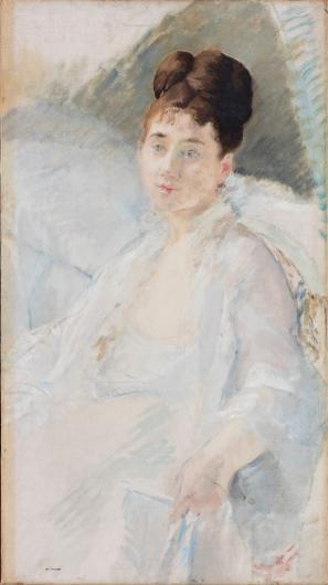 Eva Gonzales impressionist portrait of a woman in white