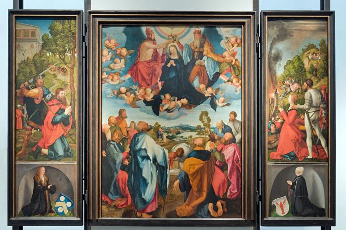 Jobst Harrich, Copy of Dürer’s Heller Altarpiece (the original was destroyed in a fire), ca. 1614–17. 74.4 x 54.3 in (189 cm x 138 cm) Historical Museum Frankfurt.