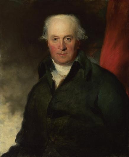 portrait of John Julius Angerstein from the waist up, a white man in black coat with white hair
