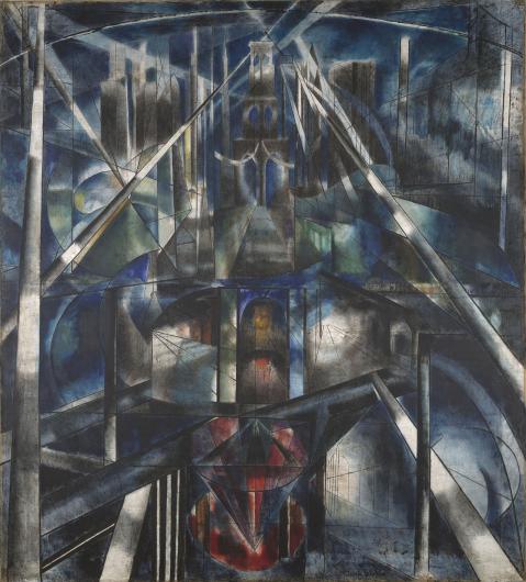 Joseph Stella, Brooklyn Bridge, 1919–20, oil on canvas, 215.3 × 194.6 cm