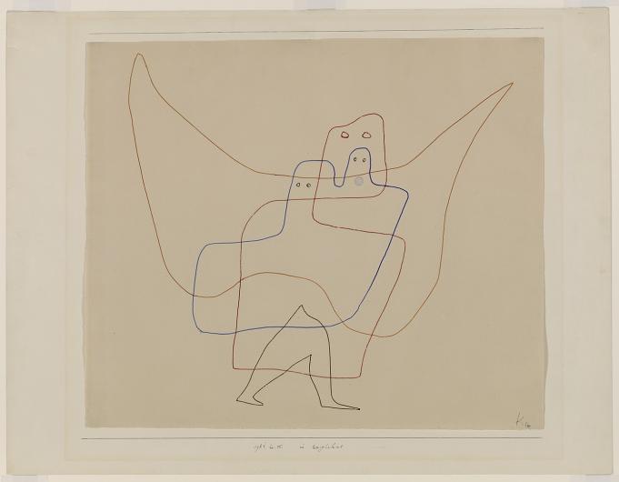 Paul Klee ink drawing of two outlines of figures