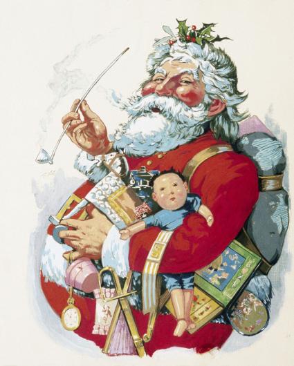 What historical figure is on sale santa claus based on