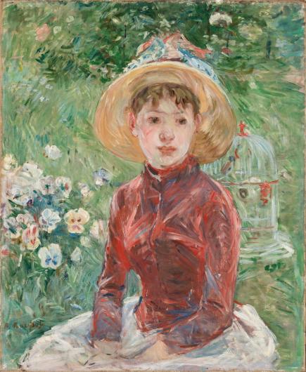 Berthe Morisot portrait of a young woman in a hat