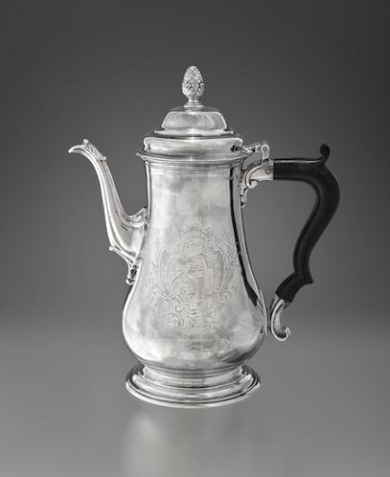 Paul Revere, Coffeepot, 1769. Silver. 9 7/8 × 8 1/2 × 4 3/4 in. (25.08 × 21.59 × 12.07 cm), 28 oz., 10 dwt. (887 gm).