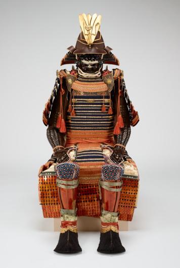 Red-and-blue-laced Suit of Armor from the Kii Tokugawa Family, mid 17th century Suit by Unknown Japanese; Artist: Helmet by Saotome Iechika