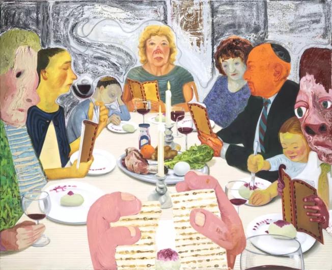 Nicole Eisenman, Seder, 2010, oil on canvas, © Nicole Eisenman, Courtesy Jewish Museum