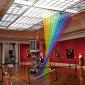Gabriel Dawe with his installation at Toledo Museum of Art