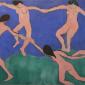 Henri Matisse painting of five nude figures holding hands in a circle dancing