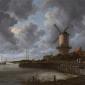 Jacob van Ruisdael landscape painting of a windmill